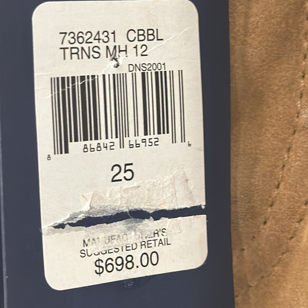 NEW RALPH LAUREN RL Cowboy Boot 100% Leather Pants Distressed Mustard Size 25 - Picture 7 of 8